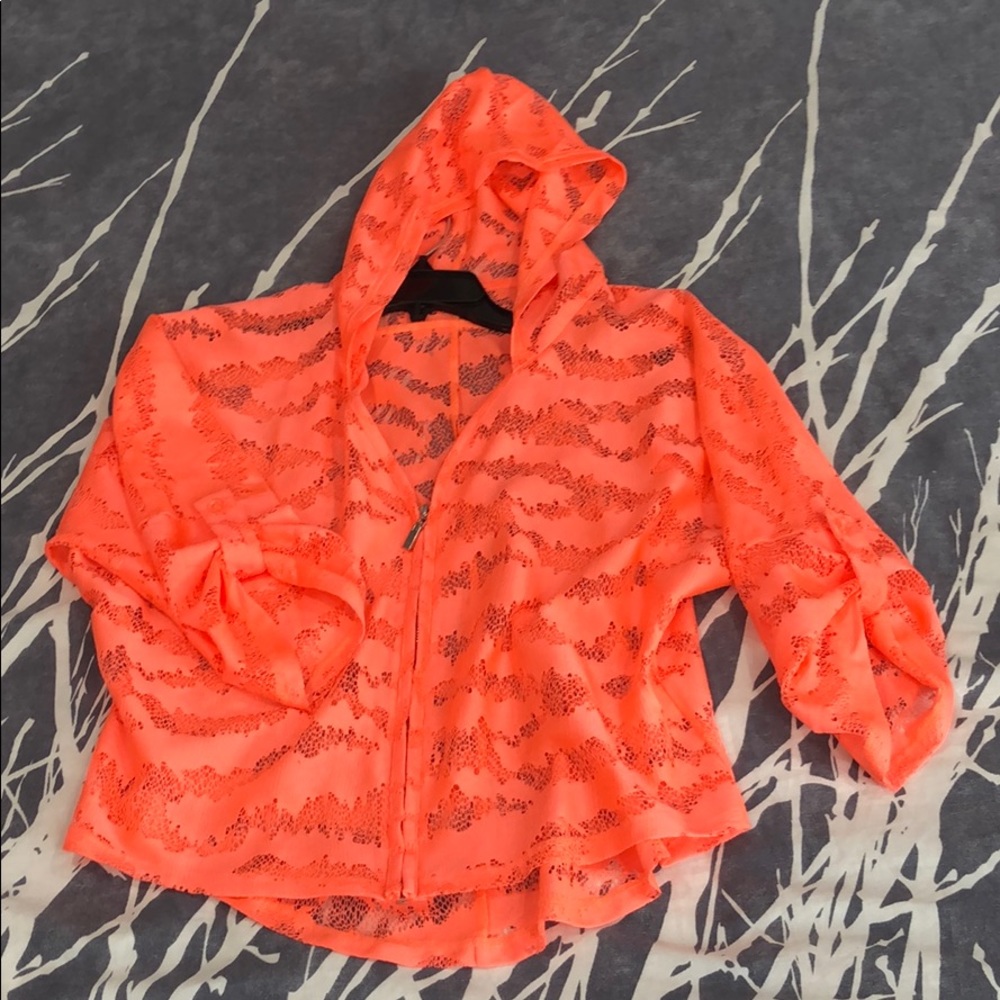 Bright Coral hooded top!